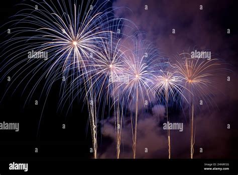 Colourful Pyrotechnic Fireworks In The Sky Stock Photo Alamy