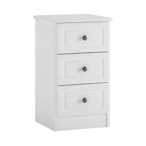 White Bedside Cabinet 3 Drawers Hampshire Cheap Furniture