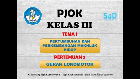 Materi Pjok Kelas 3 Tema 1 Pertemuan 2 Youtube