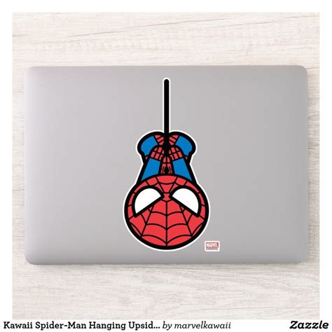 Kawaii Spider Man Hanging Upside Down Sticker Zazzle Kawaii Spider