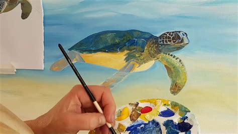 Easy Sea Turtle Acrylic Painting