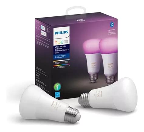 Focos Inteligentes Philips Hue Multicolor A19 Pack De 2 Piezas Cuotas