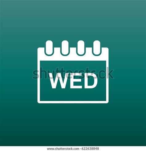 Wednesday Calendar Page Pictogram Icon Simple Stock Vector Royalty