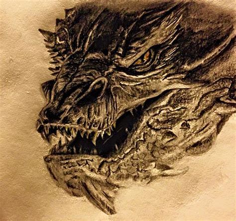 Smaug Pencil Drawing by SerinsDrawings on DeviantArt