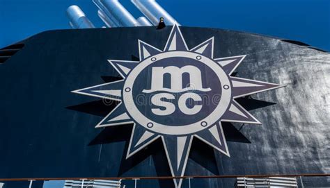 Dubai United Arab Emirates April 4 2023 MSC Logo On Board Cruise