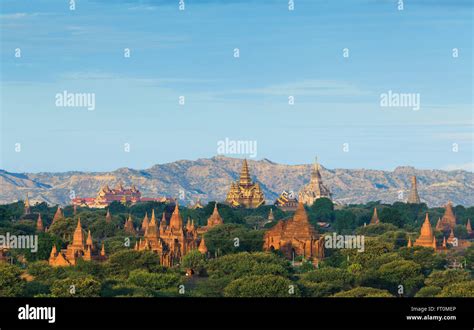 The Temples of bagan at sunrise, Bagan, Myanmar Stock Photo - Alamy