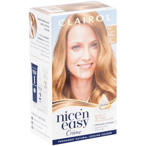 Nice N Easy Permanent Hair Dye Creme 8C Cool Blonde Wilko