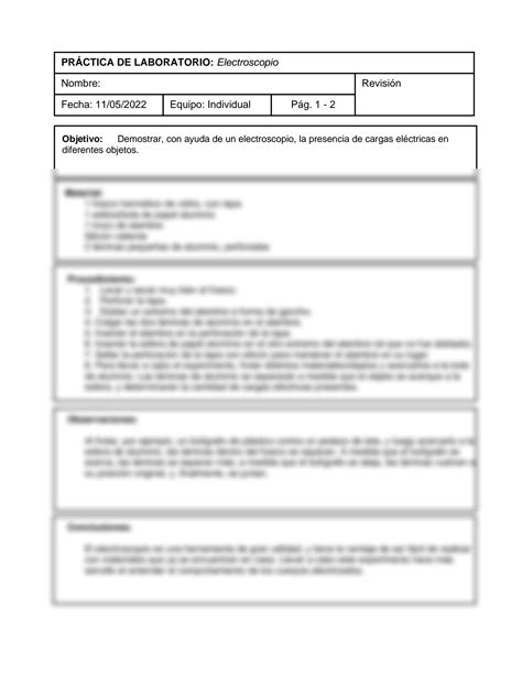 SOLUTION FISICA Reporte De Practica Con Electroscopio Studypool