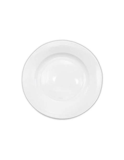 Plato Redondo De Porcelana Blanca Con Borde Ancho De 8 Pulgadas CATER