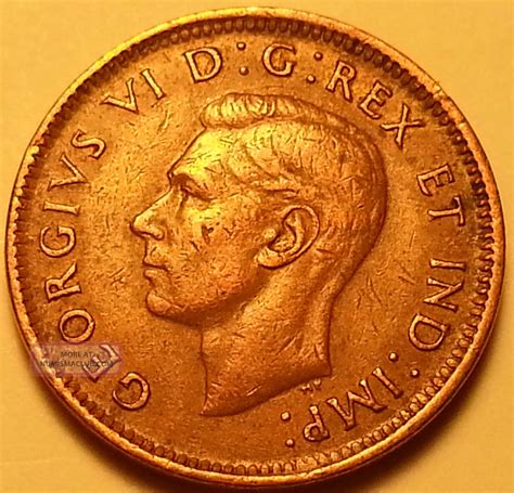 Error Coin 1943 Upper Right Leaf Tips George Vi Canada Penny R89