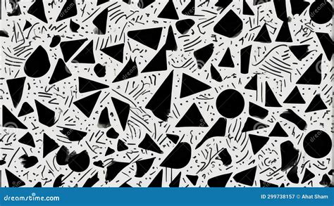 Seamless Black and White Geometric Patterns Stock Illustration ...