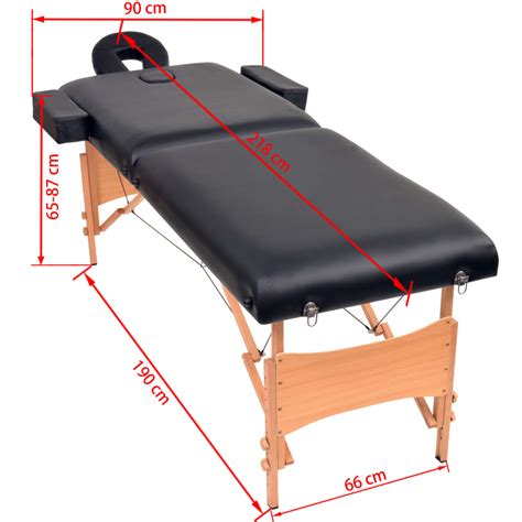 Conj mesa massagem dobrável 2 zonas banco 10cm espess preta Loja