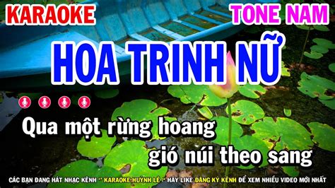 Karaoke Hoa Trinh Nữ Tone Nam Nhạc Sống Hay Huỳnh Lê YouTube