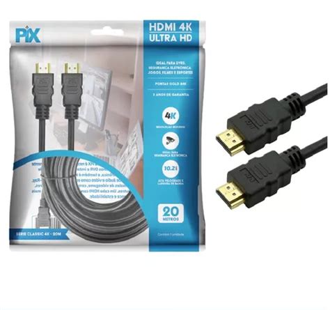 Cabo Hdmi 1 4 15 Pinos Ultra Hd 4k 3d 20 Metros Pix Frete grátis