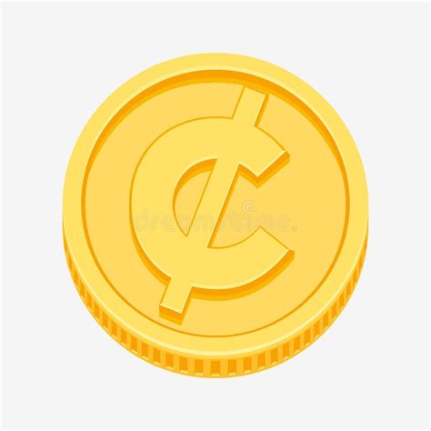 Cent or Centavo Currency Symbol on Gold Coin Flat Style Stock Vector - Illustration of economy ...