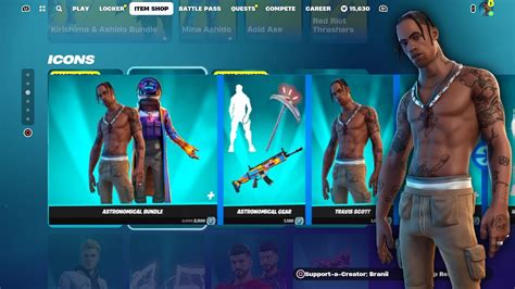 Travis Scott Skin Return Release Date In Fortnite Item Shop Youtube