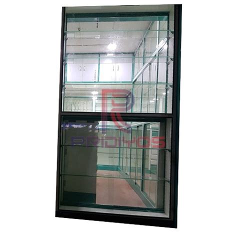 Display Rack Both Top & Bottom Cabinets Sliding with GLASS Shelves - Pridiyos