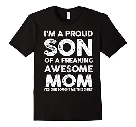 Mens Proud Son Of Freaking Awesome Mom T Shirt 3xl Black Brought To