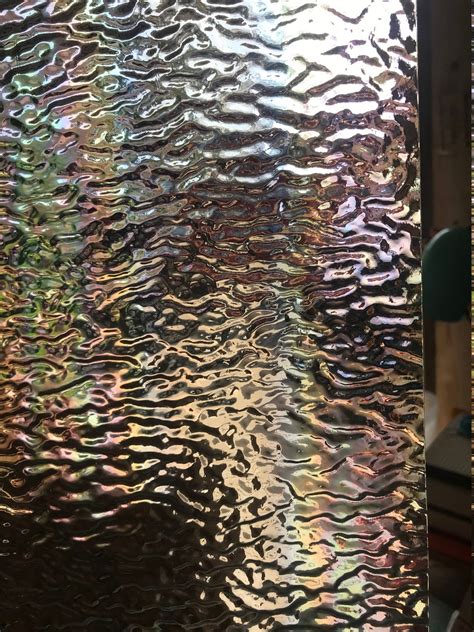 Stained Glass Sheet 8 X 6 Clear Ripple Iridized Wissmach Etsy