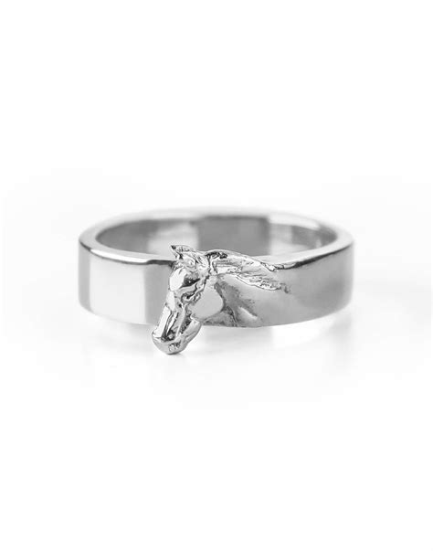 Sterling Silver Stacking Horse Head Ring Set Sterling Silver