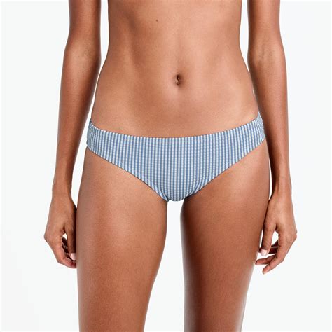 J Crew Synthetic Seersucker Bikini Bottom In Blue Save 31 Lyst