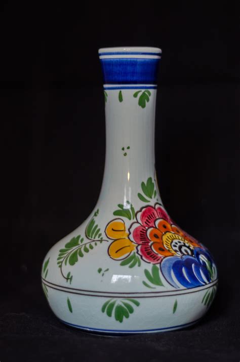 The Delftse Pauw Vintage Delft Polychrome Vase Signed To Base Etsy Uk