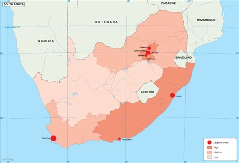 South Africa Population Map EPS Illustrator Map Digital Maps