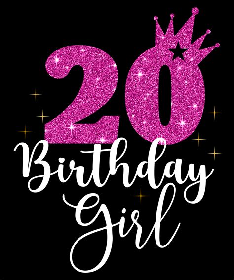 20th Birthday Girl Crown Queen Svg Twenty Birthday Tee Shirt Etsy México