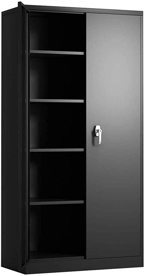 Atripark Metal Storage Cabinet with Doors, Lockable Steel Cabinet with ...