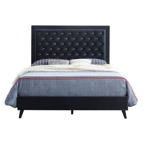 Janiya Tufted Upholstered Low Profile Platform Bed Queen Panel Beds