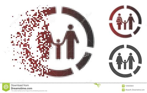 Icono De Semitono Descompuesto Del Diagrama De La Familia De Pixelated