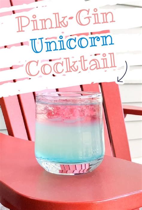 This unicorn cocktail is made with Pink gin and Blue Curacao. It is ...