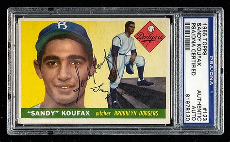 Sold Price: 1955 Topps #123 Sandy Koufax autographed Rookie card (PSA ...