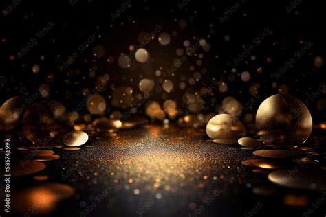 Glittering Gold Dust Background on a dark background with gold ...