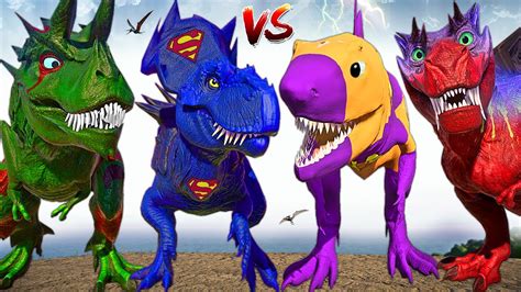 3 Head Superman T Rex And Ultimasaurus Vs Indoraptor Godzilla Dinosaurs