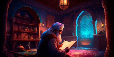 Premium Photo A Man Reading The Quran During Ramadan Generative Ai