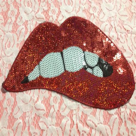 1pc Lip Patch Sew On Patches For Clothes Sew On Sequin Applique