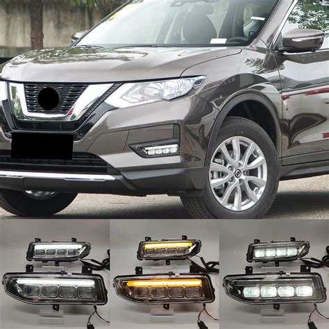 LED DRL Daytime Running Lights Fog Lamp Cover For Nissan Rogue X Trail