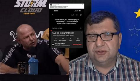 Stonoga Zablokowa Materia Z Konferencji Fame Mma Na Youtubie A