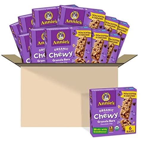 Annies Organic Chewy Granola Bars Chocolate Chip 6 Bars 534 Oz Pack Of 12