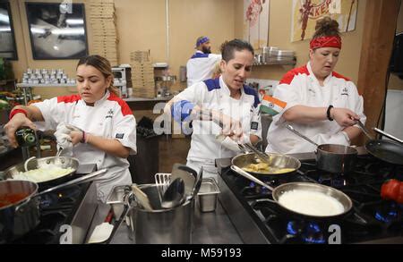 HELL'S KITCHEN, (from left): contestants Christina Machamer, Louis ...