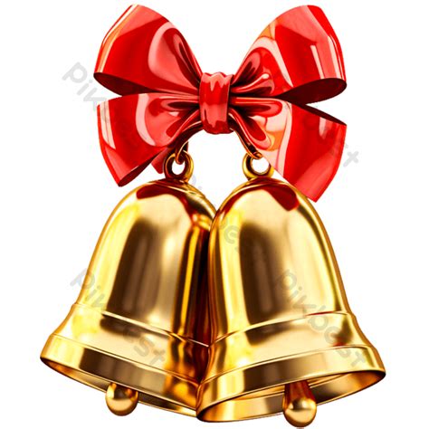 Merry Christmas Golden Bells Illustration S Free Png Png Images Png