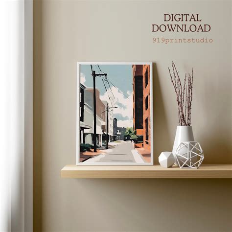 Small Town Wall Art Print, Digital Download - Etsy