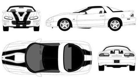 2002 Chevrolet Camaro Coupe Blueprints Free Outlines