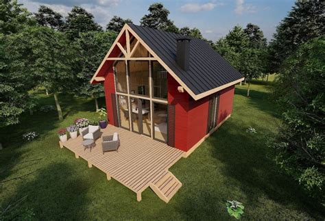 Bungalow Architectural Plans, Loft House, Tiny House, Wooden House 18'8'' X 22'11'' - Etsy