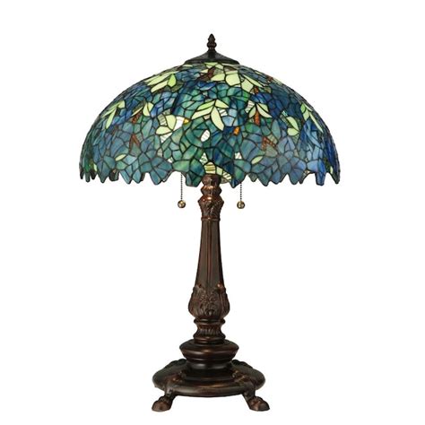 Meyda Tiffany Lighting Nightfall Wisteria Mahogany Bronze Table Lamp