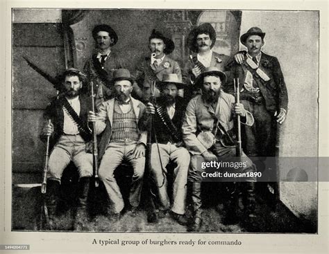 Groups Of Boer Commandos Afrikaner Guerrilla Soldiers Rifles And ...