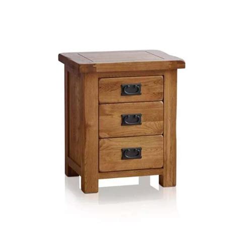 Buy Oak Solid 3 Drawer Bedside Unit Lacquer Table Bedside Cabinet 3