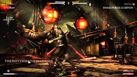 Mortal Kombat X D Vorah Vs Scorpion Invasion Boss Victory Youtube