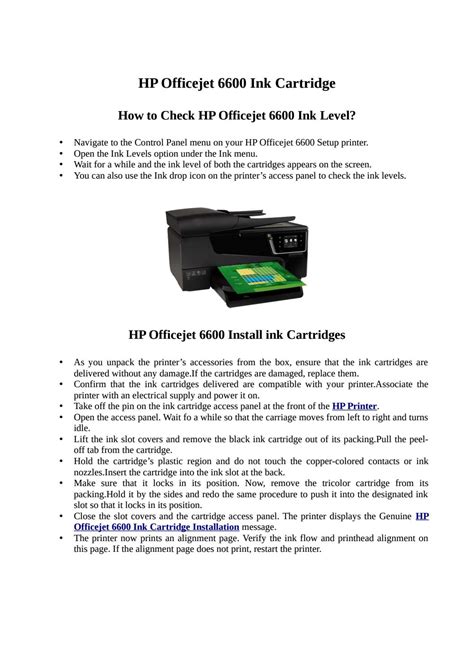 How To Install Hp Officejet 6600 Ink Cartridge By Jack Leach Issuu